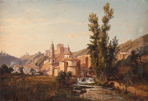 Amalfi, La Terra Dei Mulini Oil Painting by Ercole Gigante