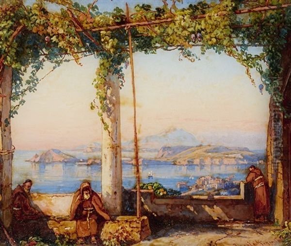 View Of The Bay Of Pozzuoli Oil Painting by Ercole Gigante