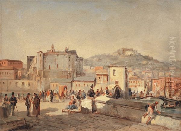 Scorcio Napoletano Oil Painting by Ercole Gigante