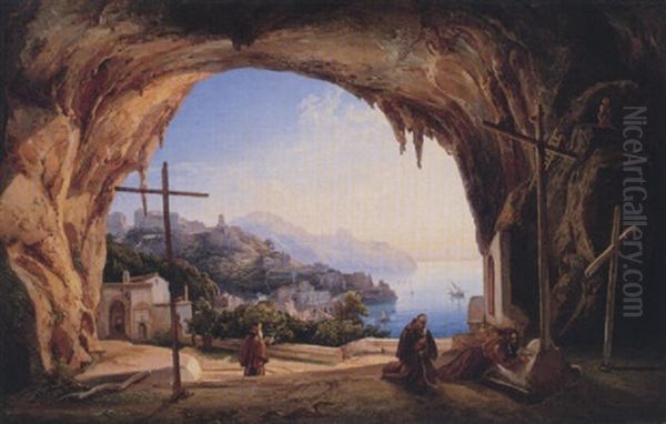 Amalfi, The Convento Dei Cappuccini Oil Painting by Ercole Gigante