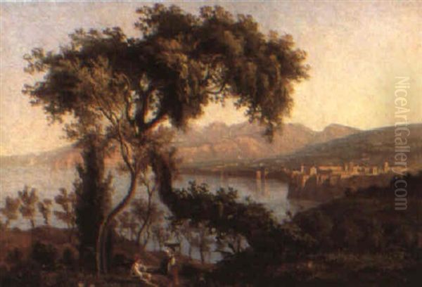 Il Golfo Di Sorrento, 1852 Oil Painting by Ercole Gigante