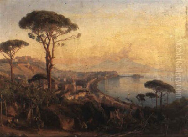 The Bay Of Naples From Posillipo Oil Painting by Ercole Gigante