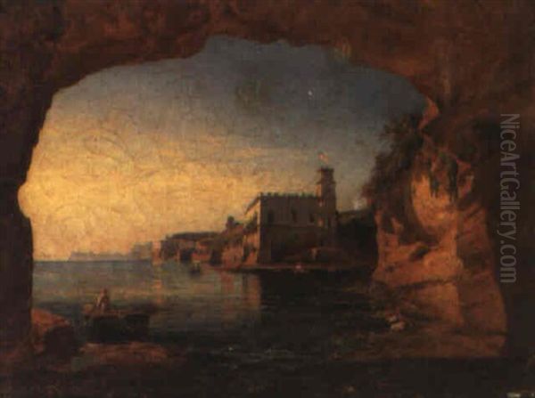 The Coast Of Posillipo Oil Painting by Ercole Gigante