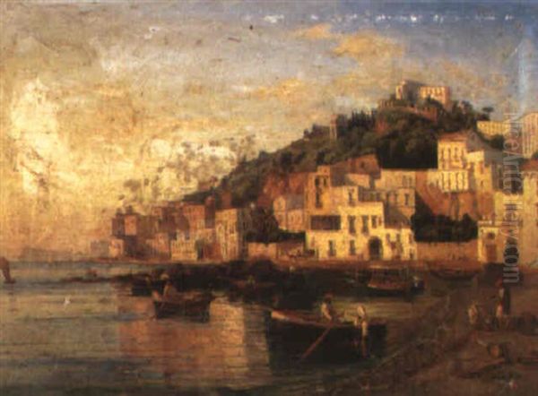 Vietri, Gulf Of Salerno Oil Painting by Ercole Gigante