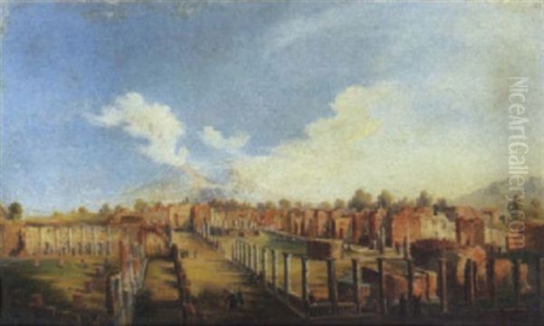 Veduta Di Pompei Oil Painting by Gaetano Gigante