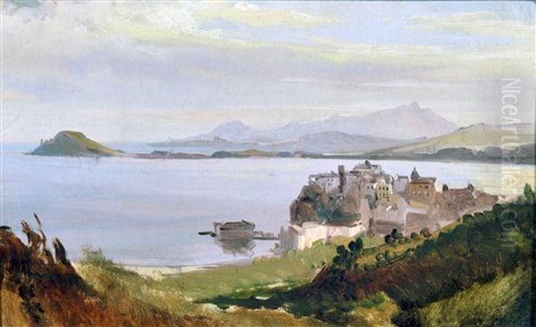 Capo Miseno E Golfo Di Pozzuoli Oil Painting by Giacinto Gigante