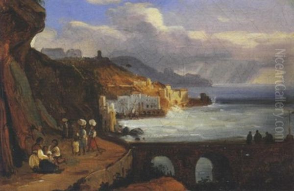 Veduta Di Amalfi Oil Painting by Giacinto Gigante