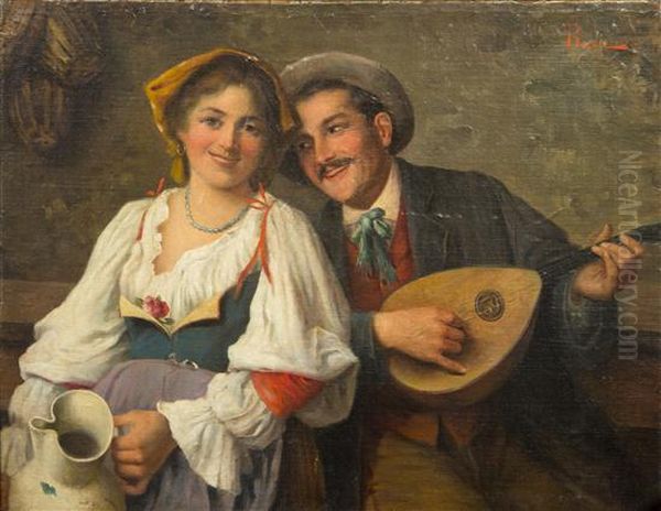 The Serenade Oil Painting by Adolfo Bacci