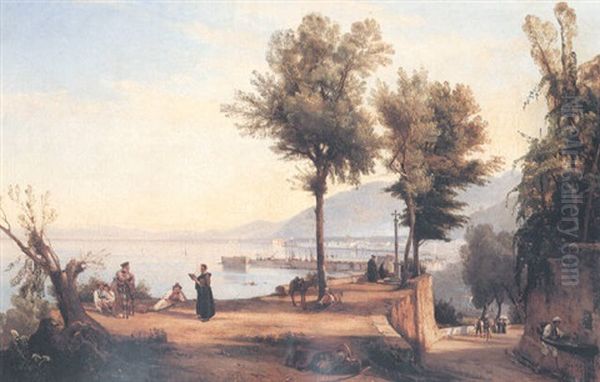 View Of Castellamare Di Stabia Oil Painting by Giacinto Gigante