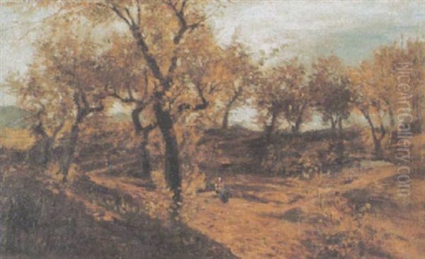 Herbstliche Landschaft Oil Painting by Eugenio Gignous