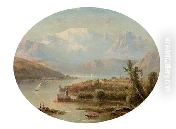 Lake Thun, The Jungfrau Oil Painting by Regis Francois Gignoux