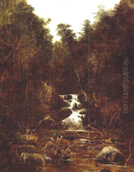 The Indian Falls Oil Painting by Regis Francois Gignoux