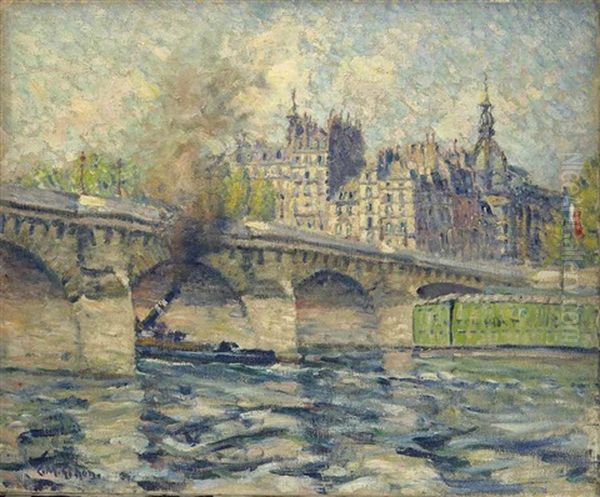 Paris, Le Pont Neuf Oil Painting by Clarence Montfort Gihon