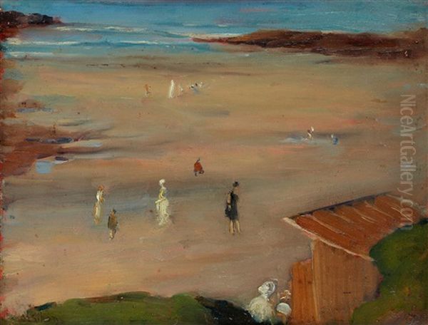 Au Bord De La Mer Oil Painting by Clarence Montfort Gihon