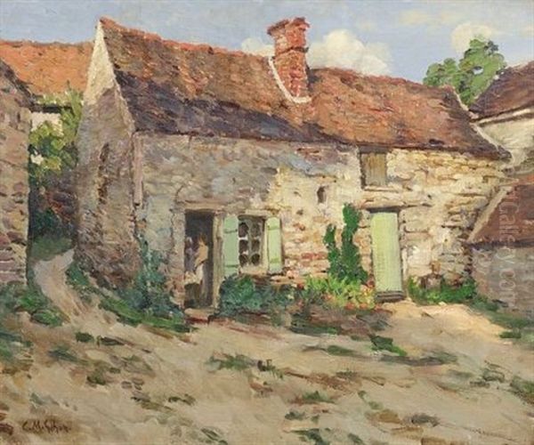 Stone Cottage At The Turn In The Road by Clarence Montfort Gihon