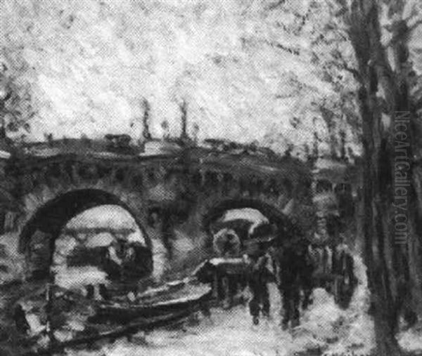 Le Pont Neuf Oil Painting by Clarence Montfort Gihon