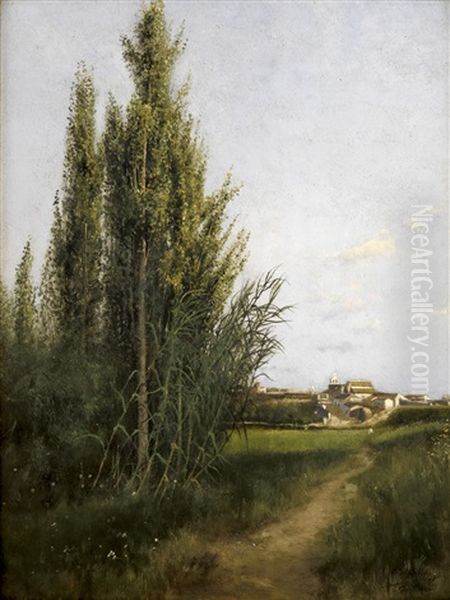 A Las Afueras De Guillena Oil Painting by Felipe Gil Gallango