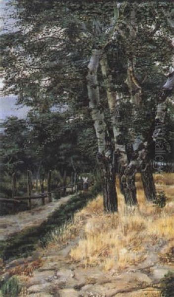 Paisaje Con Arboles Oil Painting by Felipe Gil Gallango