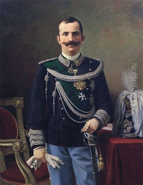 Ritratto Del Re Vittorio Emanuele Iii Oil Painting by Pier Celestino Gilardi