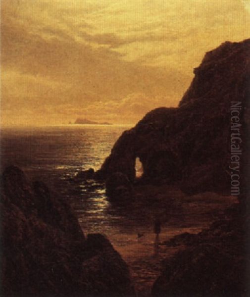 Moonlit Bay Oil Painting by Albert Gilbert