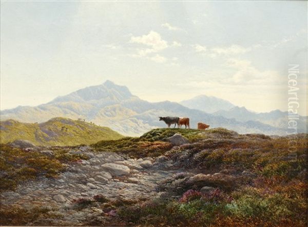 Cattle In A Highland Landscape Oil Painting by Arthur Gilbert