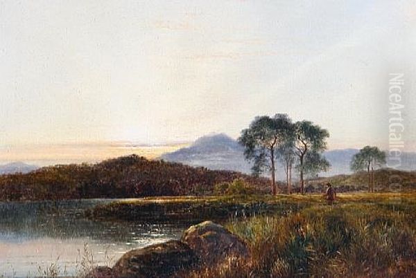 Highland Landscape (+ Highland Landscape; Pair) Oil Painting by Arthur Gilbert