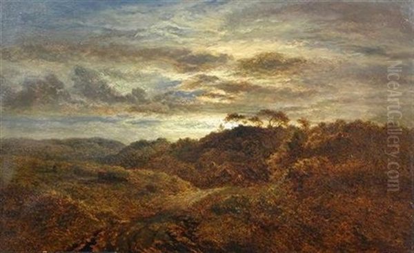 Night Near Crockham Hill, Surrey Oil Painting by Arthur Gilbert