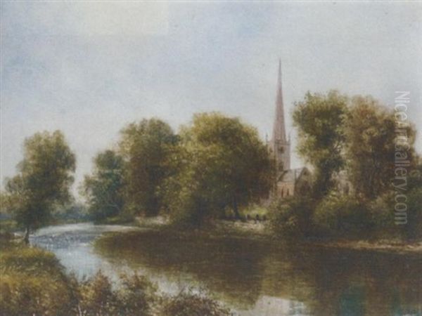 Holy Trinity, Stratford-on-avon Oil Painting by Arthur Gilbert