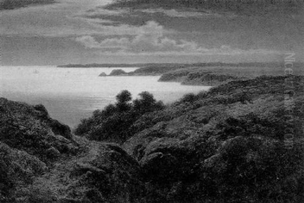 Night On The South Devon Coast Oil Painting by Arthur Gilbert