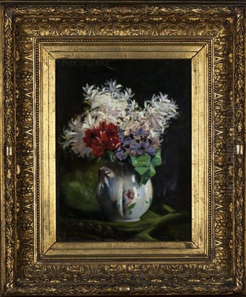 Vase De Fleurs Oil Painting by Jose Gilbert