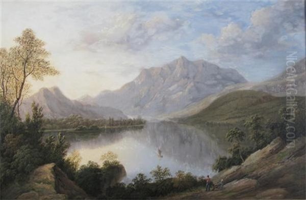 View Of The Upper End Of The Lake Of Killarney, Ireland Oil Painting by Joseph Francis John Gilbert