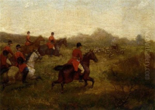 The Stag Hunt Oil Painting by R. Gilbert