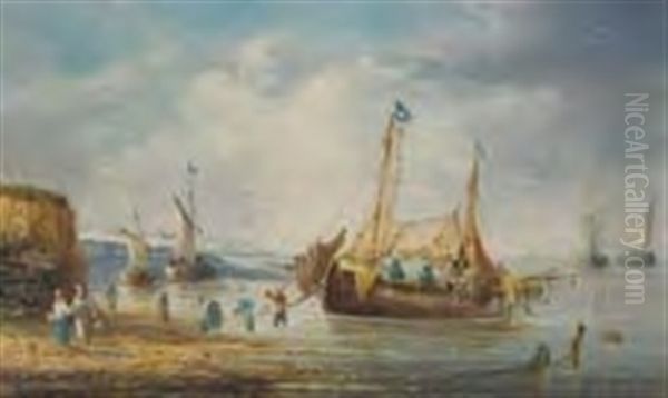 Bringing In The Catch Oil Painting by Sir John Gilbert