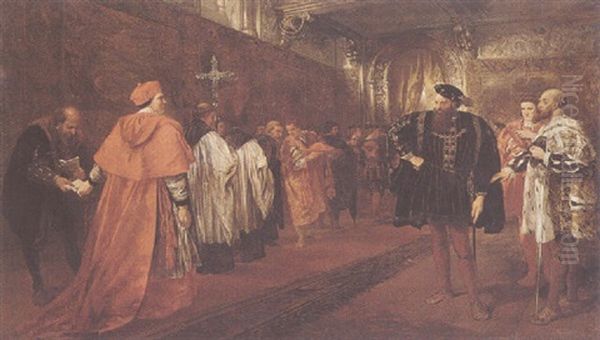 Cardinal Wolsey And The Duke Of Buckingham Oil Painting by Sir John Gilbert