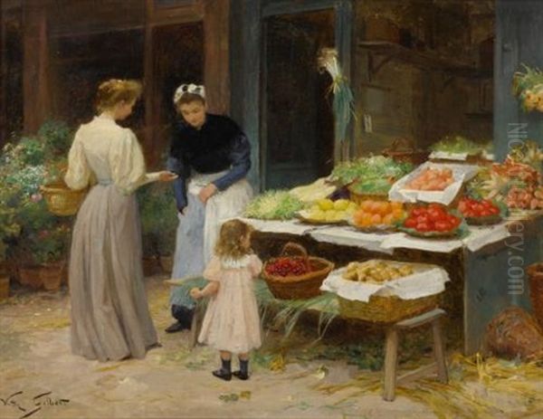 Le Panier Des Cerises Oil Painting by Victor Gabriel Gilbert