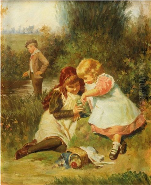 Enfants A La Riviere Oil Painting by Victor Gabriel Gilbert