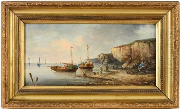 Scenes Animees En Bord De Mer (2 Works) Oil Painting by Victor Gabriel Gilbert