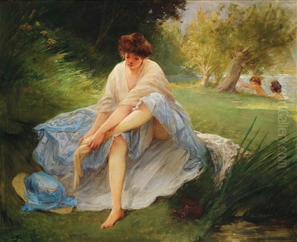 Apres Le Bain Oil Painting by Victor Gabriel Gilbert