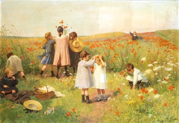 Le Champ Fleuri Oil Painting by Victor Gabriel Gilbert