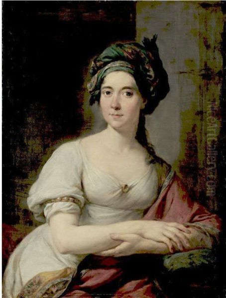 Portrait Of A Noble Woman Oil Painting by Marcello Bacciarelli