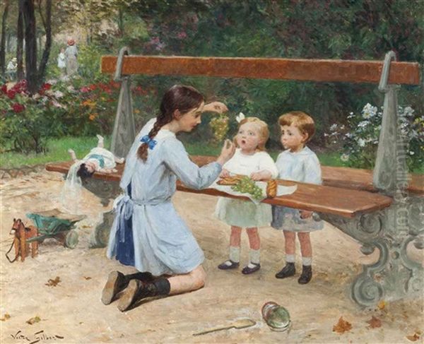 Tasty Treats Oil Painting by Victor Gabriel Gilbert