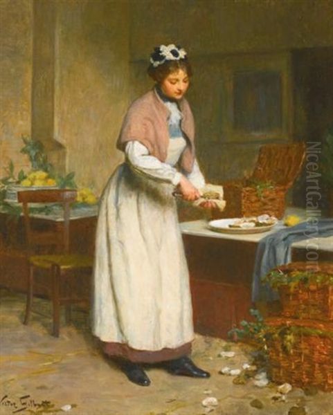 La Marchande D'huitres Oil Painting by Victor Gabriel Gilbert