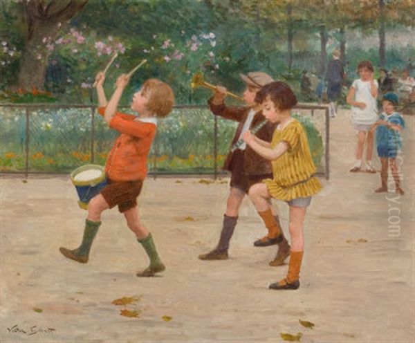 The Children's Band Oil Painting by Victor Gabriel Gilbert