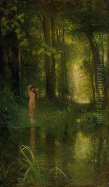 Nu Dans Un Sous Bois Oil Painting by Victor Gabriel Gilbert