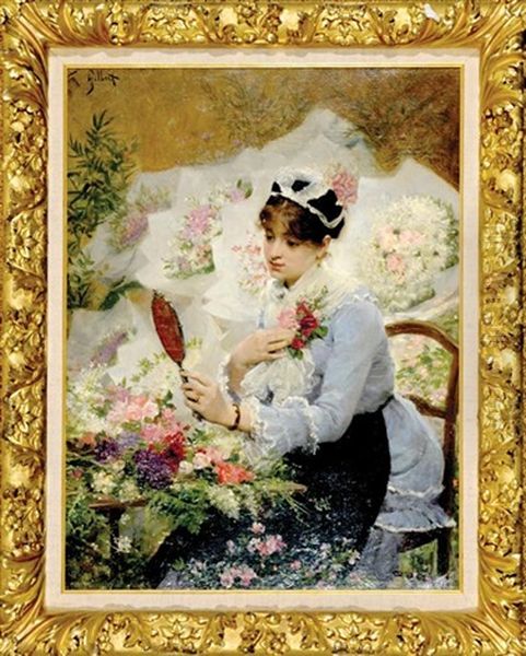 An Important Corsage Oil Painting by Victor Gabriel Gilbert