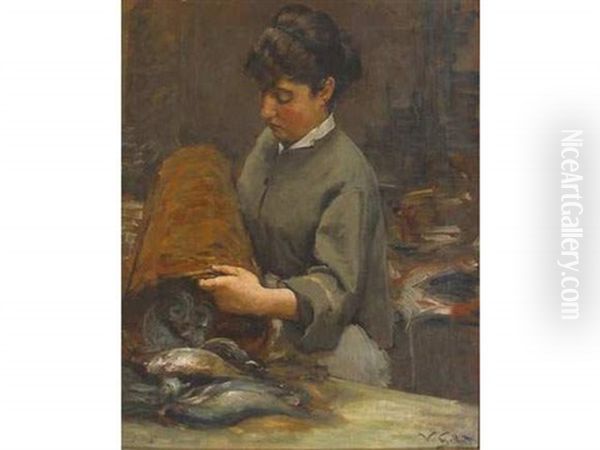 Jeune Poissonniere Oil Painting by Victor Gabriel Gilbert