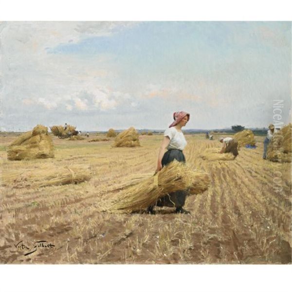 The Harvest Oil Painting by Victor Gabriel Gilbert