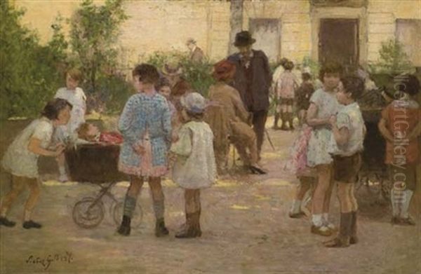 Le Jardin D'enfants Oil Painting by Victor Gabriel Gilbert