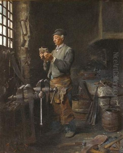 L'atelier Du Serrurier Oil Painting by Victor Gabriel Gilbert