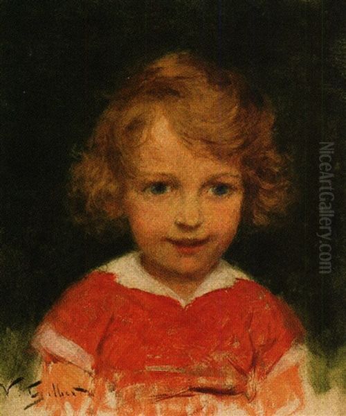 Portrait De Fillette by Victor Gabriel Gilbert